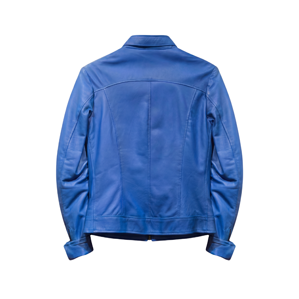 Electric Blue Leather Jacket