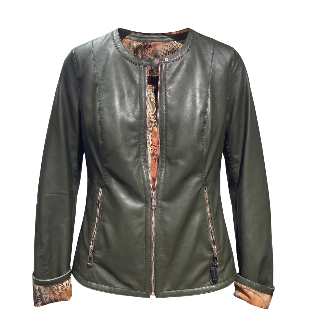 Olive Leather Jacket
