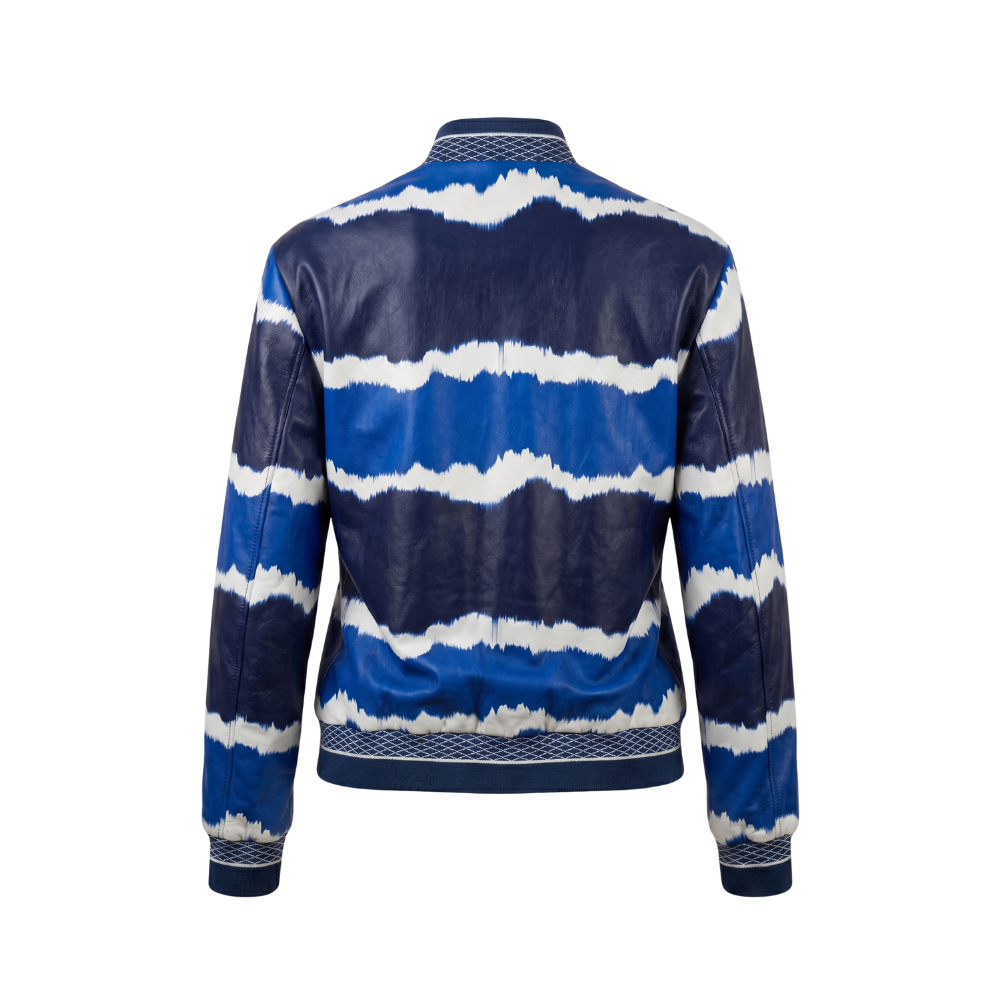 Wave Pattern Bomber Jacket