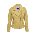 Yellow Biker Leather Jacket
