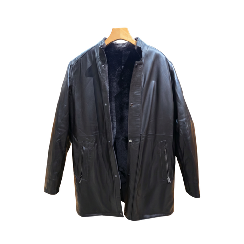 Classic Black Leather Coat