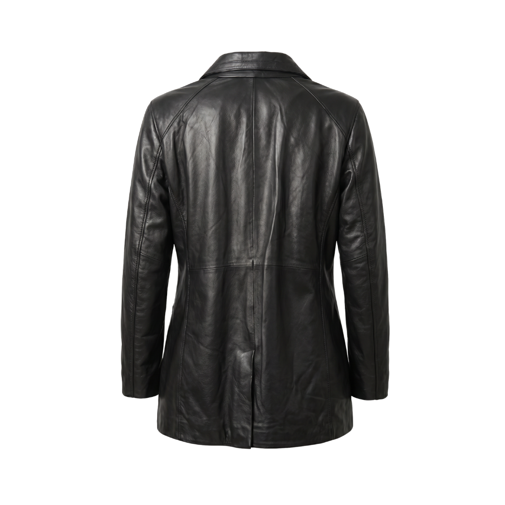 Classic Black Leather Coat