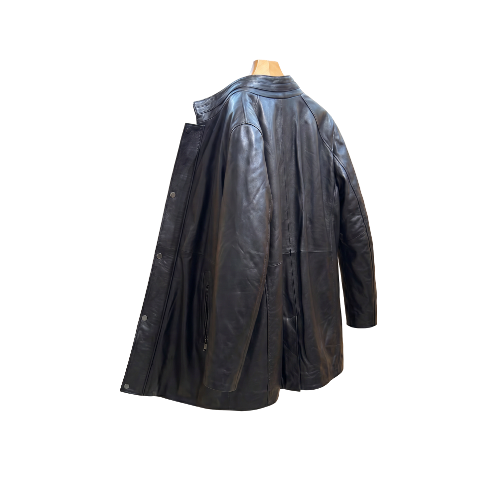 Classic Black Leather Coat