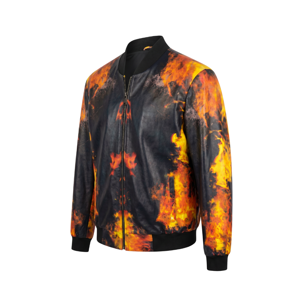 Fire Graphic Bomber Jacket