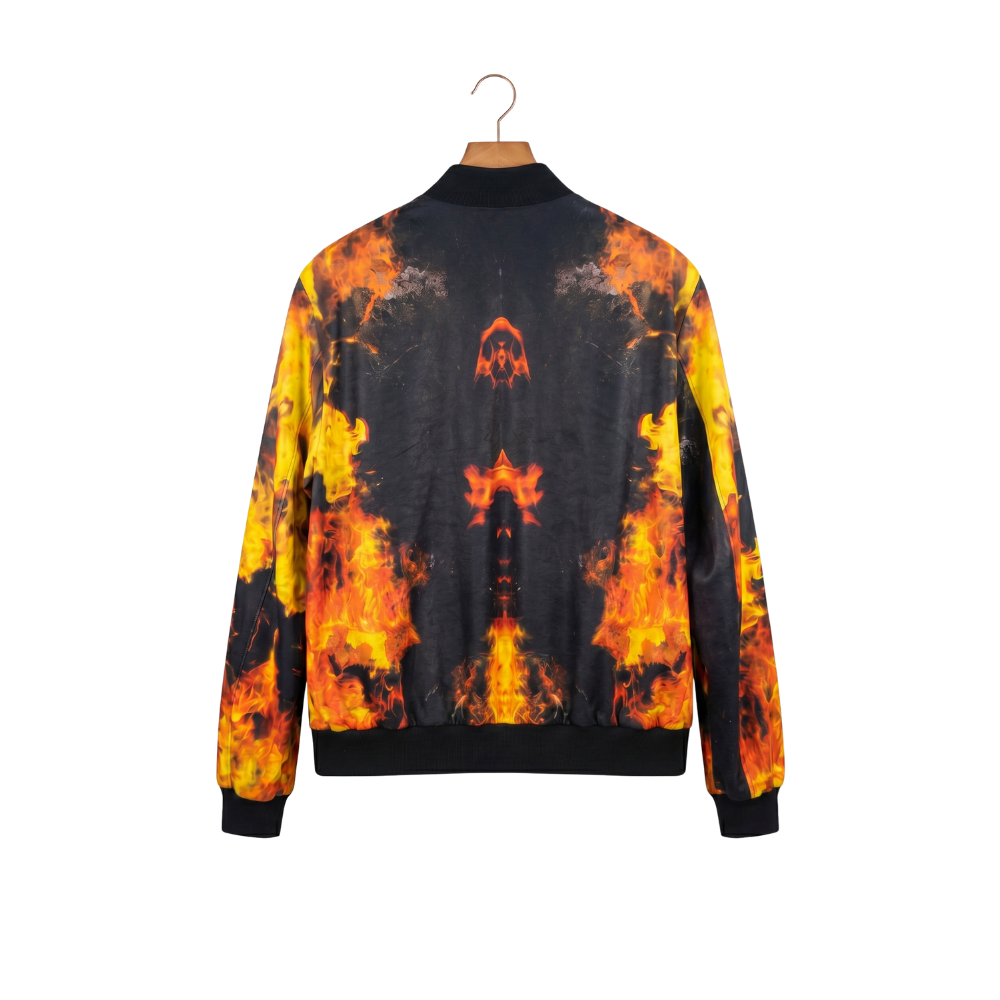 Fire Graphic Bomber Jacket