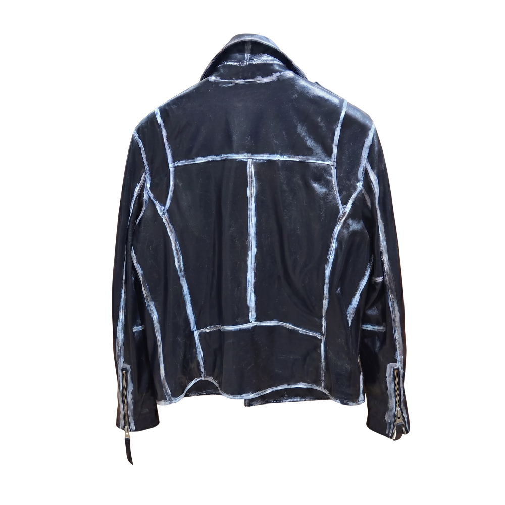 Distressed Black Biker Jacket