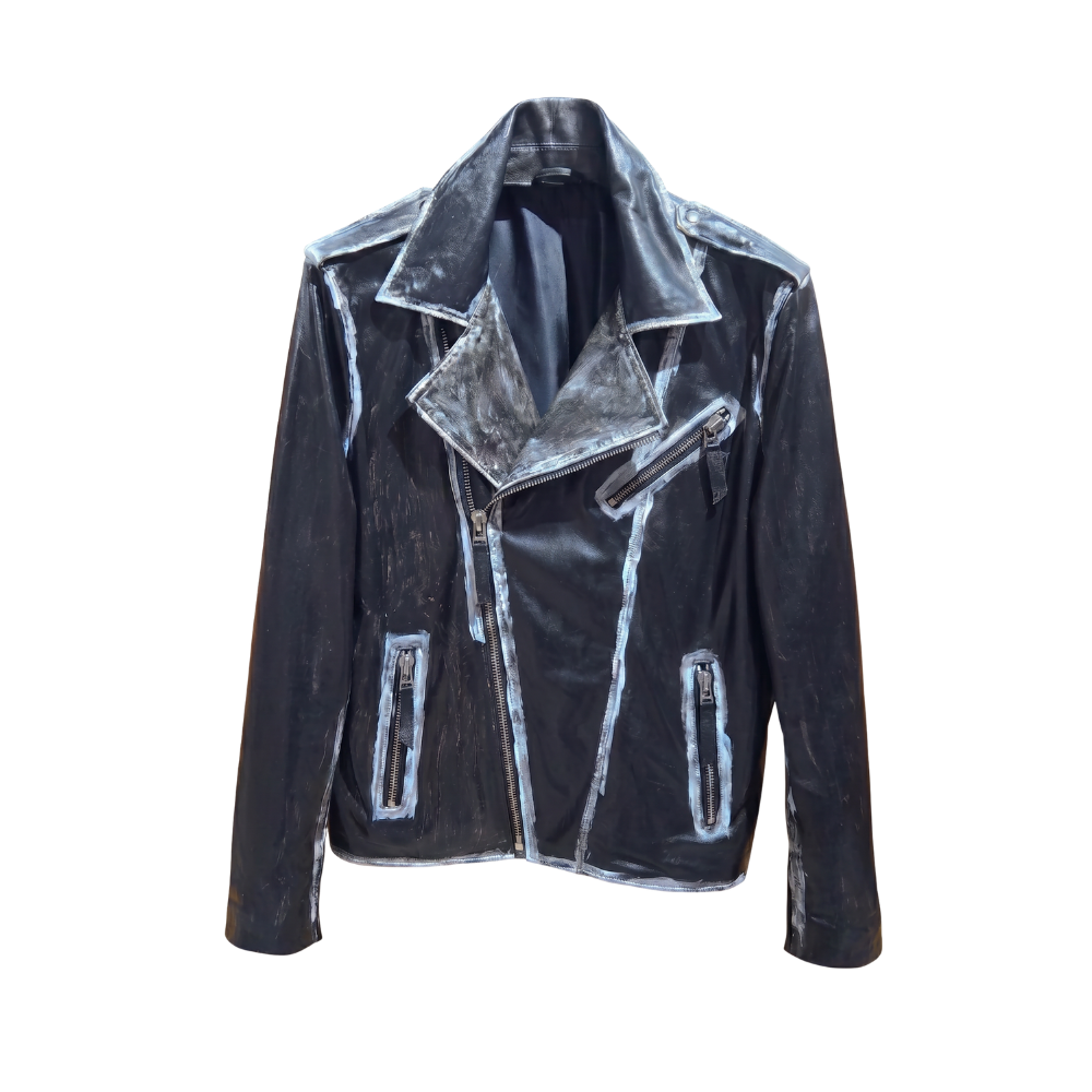 Distressed Black Biker Jacket