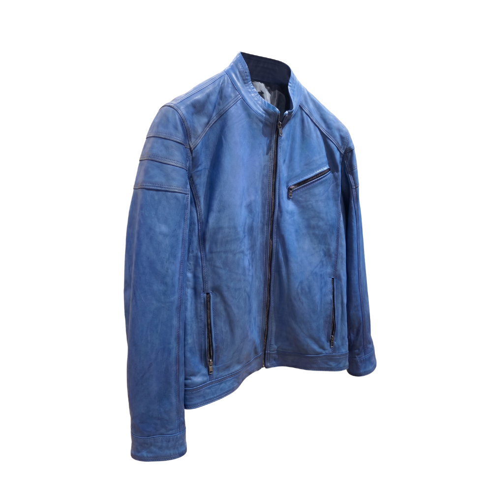 Blue Leather Jacket