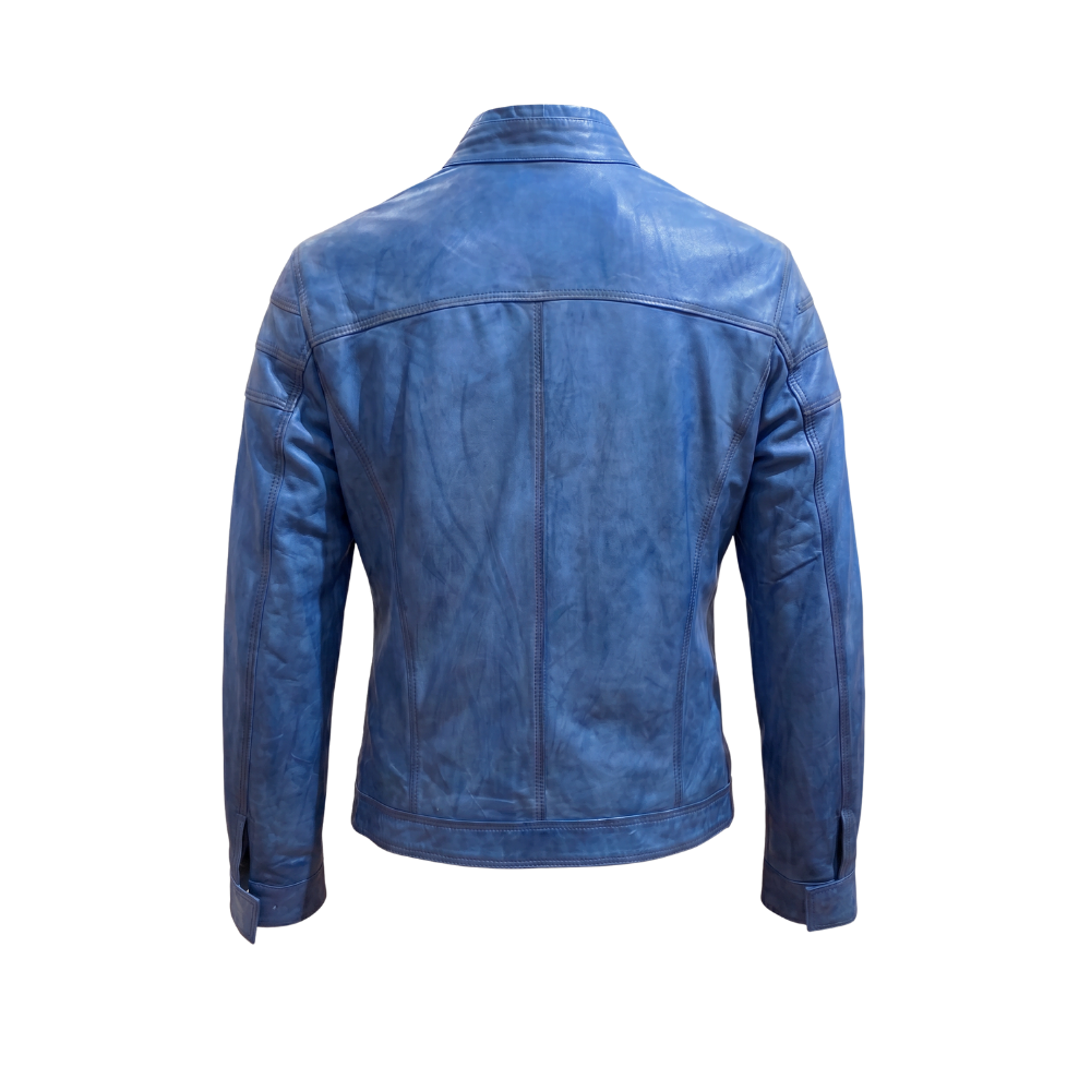 Blue Leather Jacket