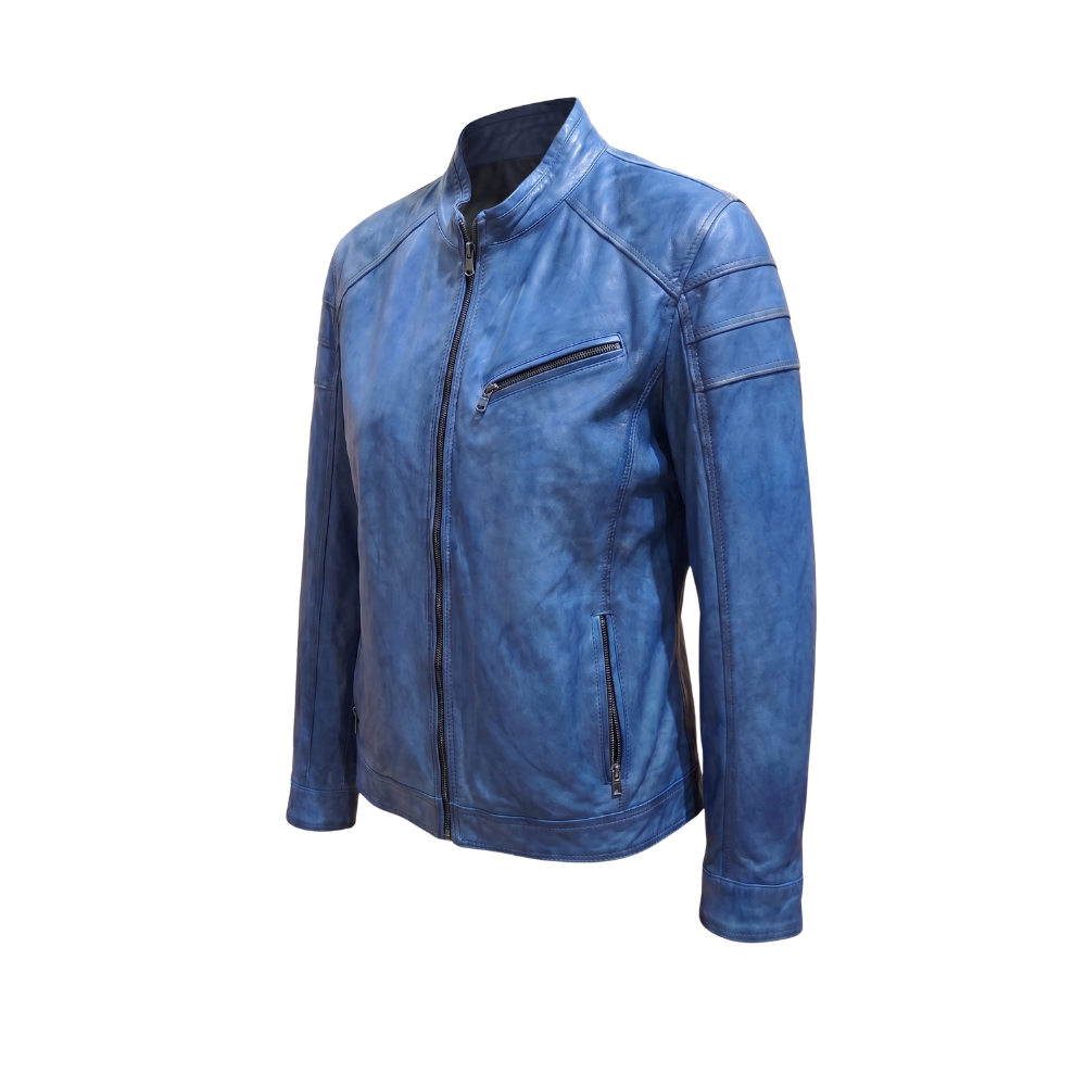 Blue Leather Jacket