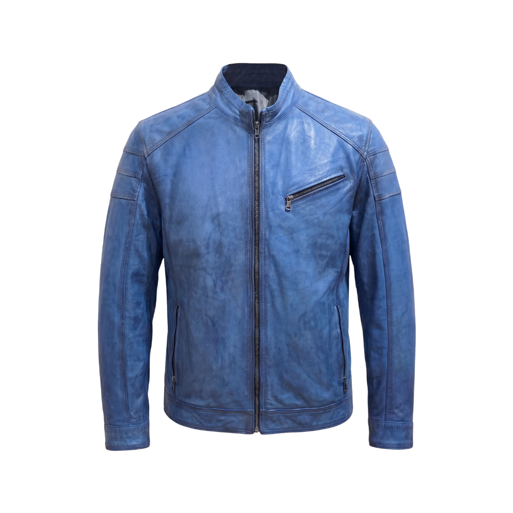 Blue Leather Jacket