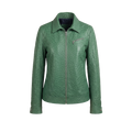Green Textured Leather Jacket