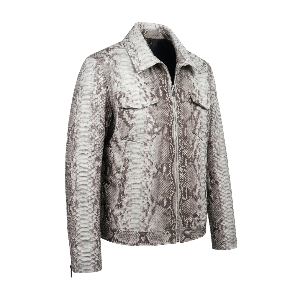 Grey Python-Texture Jacket