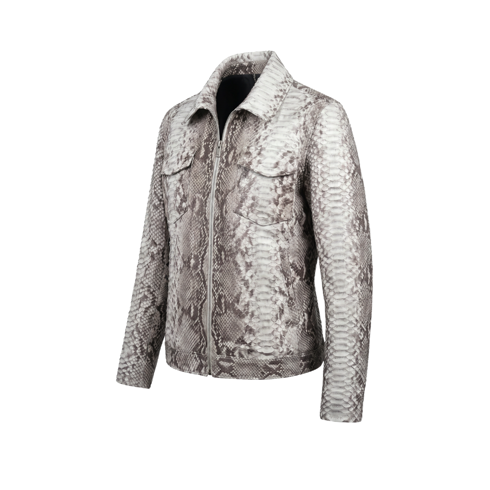 Grey Python-Texture Jacket