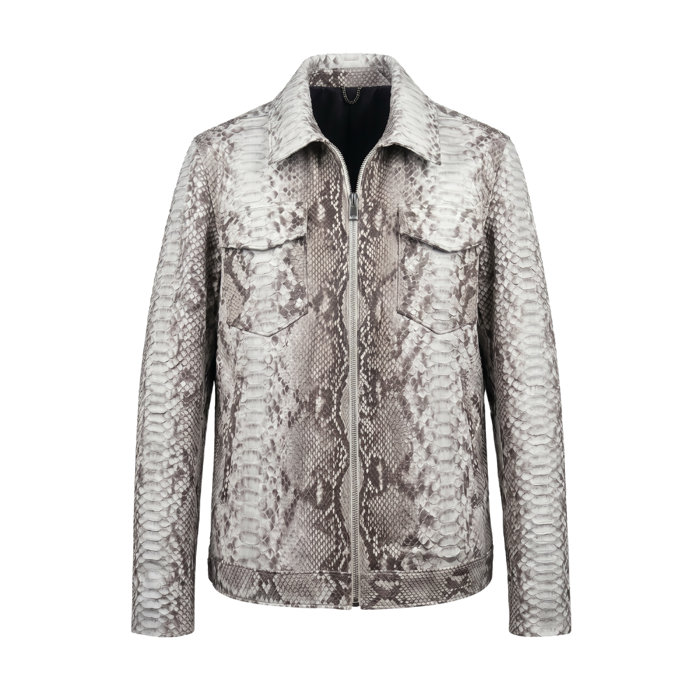 Grey Python-Texture Jacket