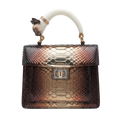 Luna Python Leather Top Handle Bag
