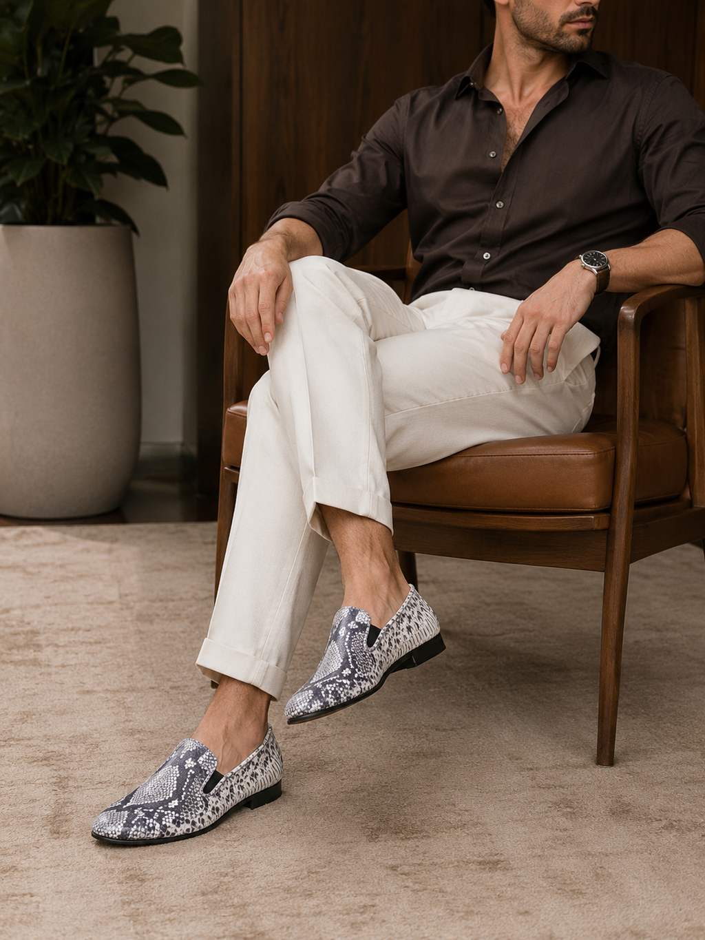 Luca Venezia Python Slip-On