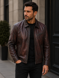 Vintage Brown Leather Jacket