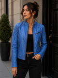 Blue Leather Jacket
